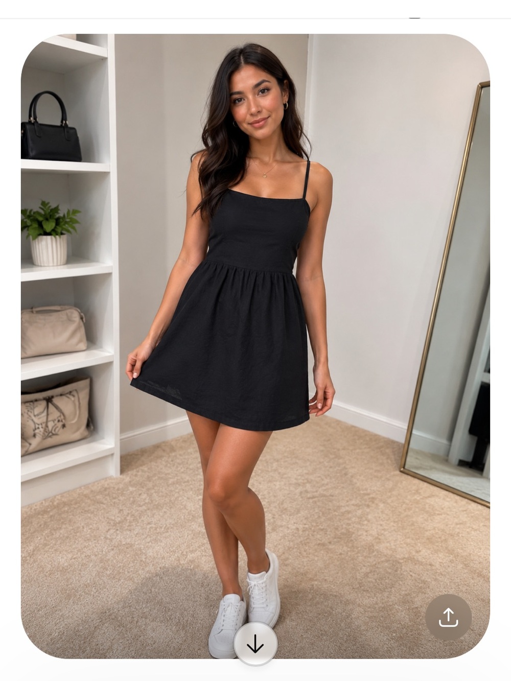 Black Spaghetti-Strap Mini Dress